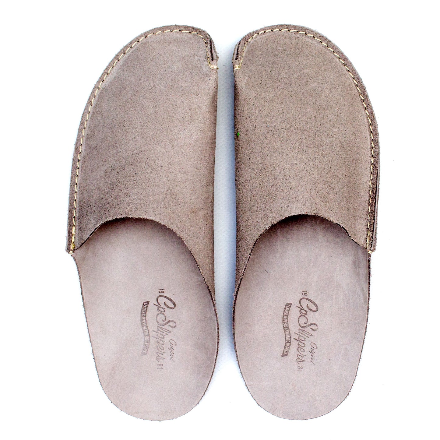 Gray Leather Slipper for Men and Women by CP Slippers Minimalist