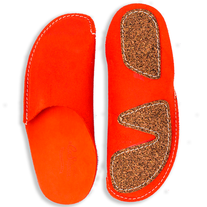 Orange leather anti-slip home shoes anti-slip CP Slippers