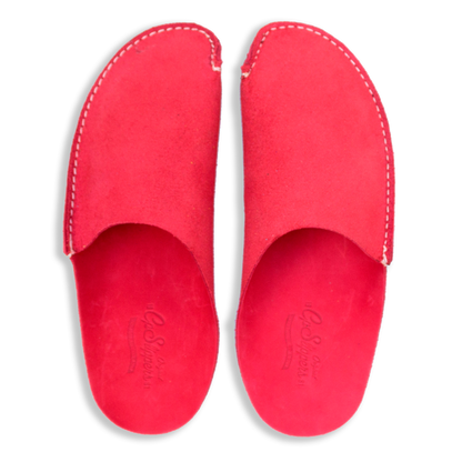 Red leather slippers CP Slippers home shoes