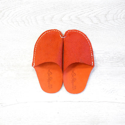 Orange Leather Kids Slipper - CP Slippers