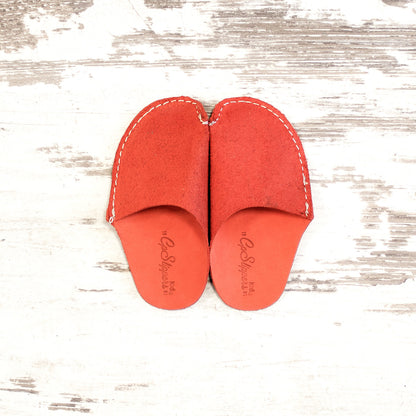 Orange Leather Kids Slipper - CP Slippers