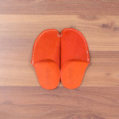 Orange Leather Kids Slipper - CP Slippers