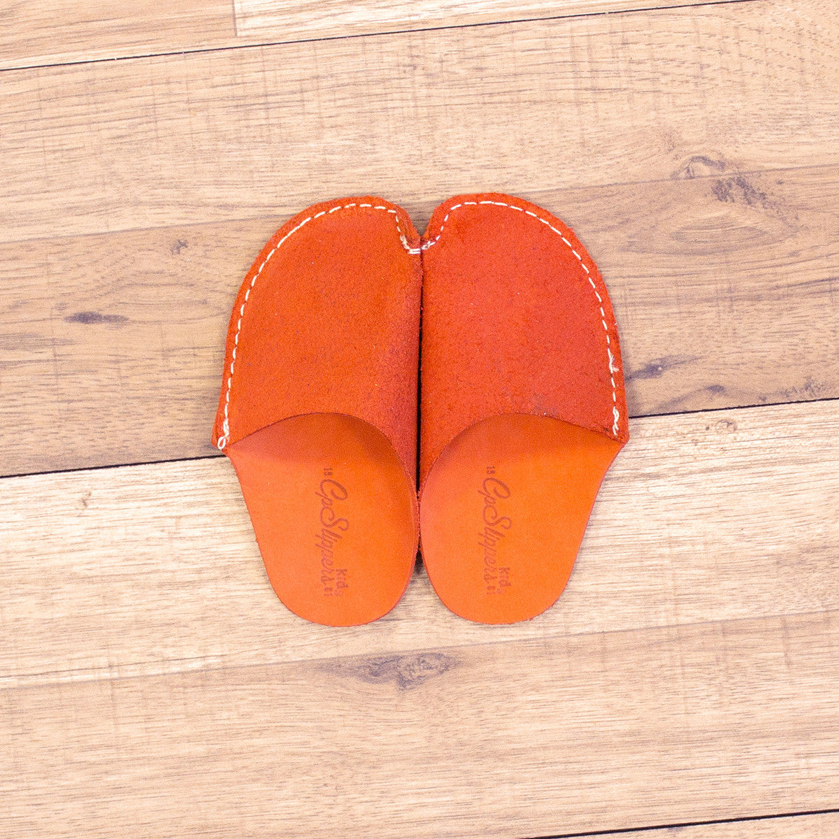 Orange Leather Kids Slipper - CP Slippers