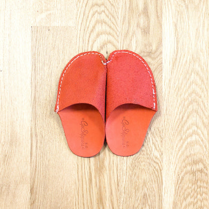 Orange Leather Kids Slipper - CP Slippers