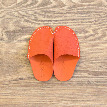 Orange Leather Kids Slipper - CP Slippers